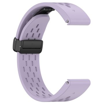 KALEBOL KLB-DDGJ-001 Garmin Fenix 7 / 7 Pro QuickFit 22 mm silikonarmbånd med magnetisk sammenleggbar spenne - Lilla