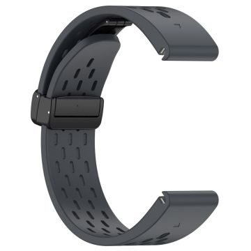 KALEBOL KLB-DDGJ-001 Garmin Fenix 7 / 7 Pro QuickFit 22 mm silikonarmbånd med magnetisk sammenleggbar spenne - Mørkegrå