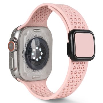 Apple Watch Series 41mm - 40mm - 38mm Magnetisk silikonbånd - Sandrosa