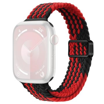 Apple Watch Series 41mm - 40mm - 38mm Armbånd med magnetisk spenne - Z-Struktur + Svart Rød