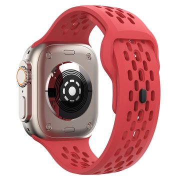 Apple Watch Series 41mm - 40mm - 38mm utskiftningsarmbånd med nettinghull - Rød