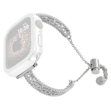 Apple Watch Series 41mm - 40mm - 38mm Rhinestone Copper Armbåndsrem - Sølv