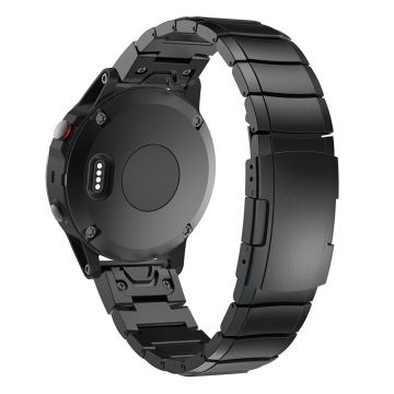 KALEBOL KLB-YZBXG-001 Garmin Fenix 7S / 7S Pro-klokkearmbånd 20 mm i rustfritt stål - Svart