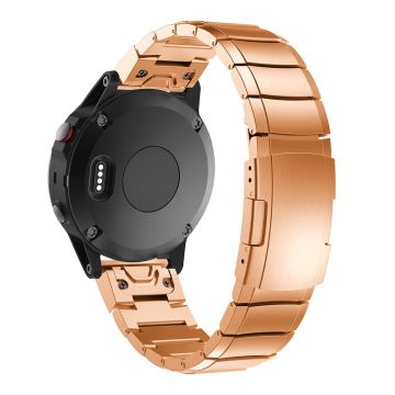 KALEBOL KLB-YZBXG-001 Garmin Fenix 7X / 7X Pro metallklokkearmbånd 26 mm i rustfritt stål - Rose Gull