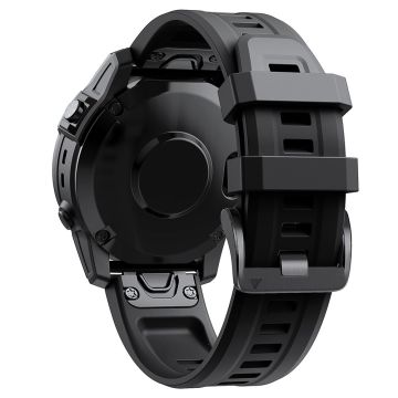 KALEBOL KLB-LWGJ-001 Garmin Fenix 7 / 7 Pro Strap Replacement QuickFit 22mm Silicone Watch Band - Svart