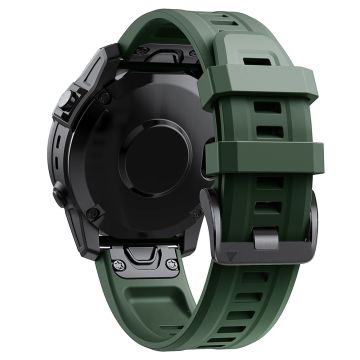 KALEBOL KLB-LWGJ-001 Garmin Fenix 7 / 7 Pro Strap Replacement QuickFit 22mm Silicone Watch Band - Militærgrønn