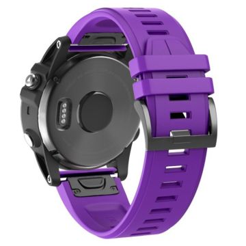 KALEBOL KLB-PWGJ-001 Garmin Fenix 7 / 7 Pro Silikon erstatningsrem QuickFit 22 mm klokkerem - Lilla