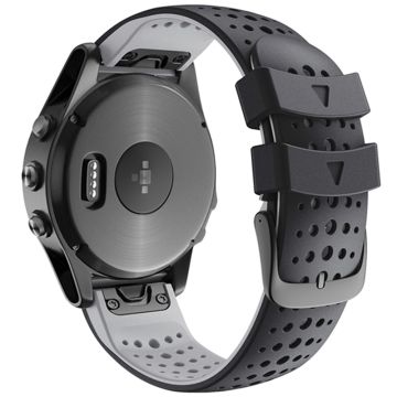 KALEBOL KLB-SSYKGJ-001 Garmin Fenix 7 / 7 Pro-klokkearmbånd Dual Color QuickFit 22 mm erstatningsrem - Svart + Grå