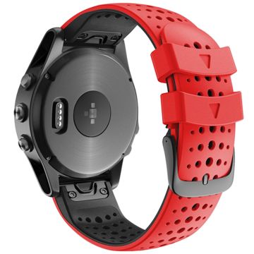 KALEBOL KLB-SSYKGJ-001 Garmin Fenix 7 / 7 Pro-klokkearmbånd Dual Color QuickFit 22 mm erstatningsrem - Rød + Svart