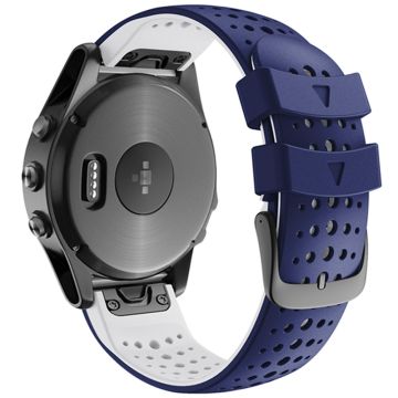 KALEBOL KLB-SSYKGJ-001 Garmin Fenix 7 / 7 Pro-klokkearmbånd Dual Color QuickFit 22 mm erstatningsrem - Blå + Hvit