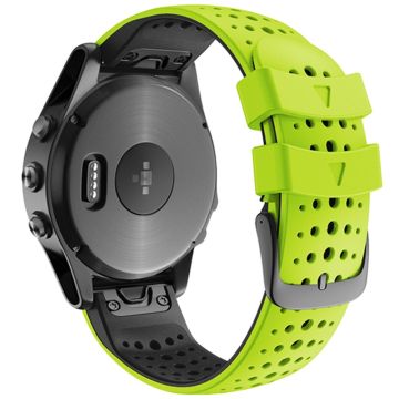 KALEBOL KLB-SSYKGJ-001 Garmin Fenix 7 / 7 Pro-klokkearmbånd Dual Color QuickFit 22 mm erstatningsrem - Lime + Svart