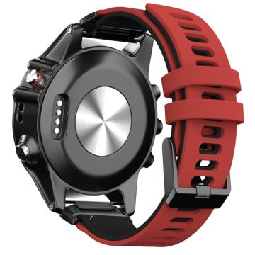 KALEBOL KLB-SSSCGJ-001 Garmin Fenix 7 / 7 Pro Armbånd QuickFit 22 mm klokkerem med tofarget design - Rød + Svart