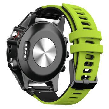 KALEBOL KLB-SSSCGJ-001 Garmin Fenix 7 / 7 Pro Armbånd QuickFit 22 mm klokkerem med tofarget design - Lime + Svart