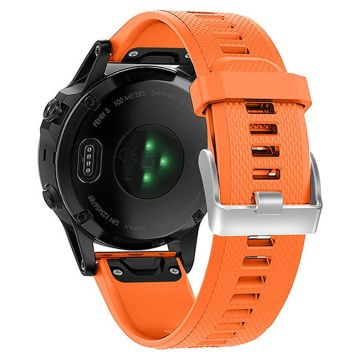 KALEBOL KLB-LWGJ-001 Garmin Fenix 7 / 7 Pro Armbånd QuickFit 22 mm klokkerem med rutenettstruktur - Oransje