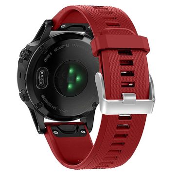 KALEBOL KLB-LWGJ-001 Garmin Fenix 7 / 7 Pro Armbånd QuickFit 22 mm klokkerem med rutenettstruktur - Rød