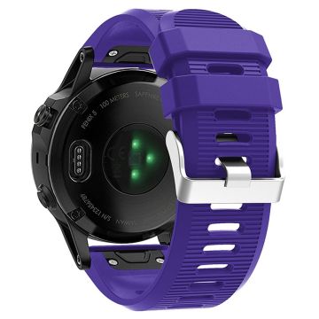 KALEBO LKLB-HWGJ-001 Garmin Fenix 6X / Fenix 7X / Instinct 2X Smart Watch Band QuickFit 26 mm silikonrem - Lilla