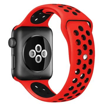 KALEBOL Størrelse S / M Apple Watch Series 41mm - 40mm - 38mm Silikonarmbånd - Rød + Svart