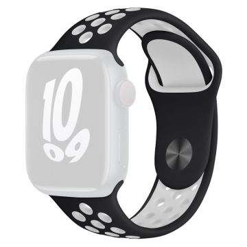 KALEBOL Størrelse S / M Apple Watch Series 41mm - 40mm - 38mm Silikonarmbånd - Svart + Hvit