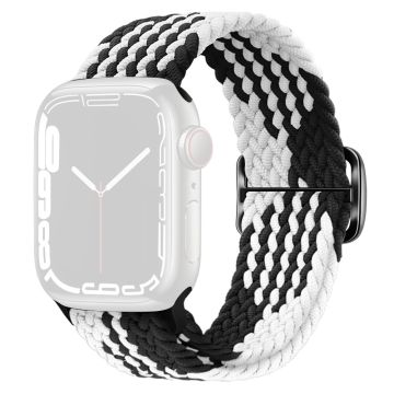 KALEBOL KLB - BZNL - 001 Apple Watch Series 41mm - 40mm - 38mm Nylon Watch Band - Svart + Hvit