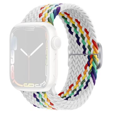 KALEBOL KLB - BZNL - 001 Apple Watch Series 41mm - 40mm - 38mm Nylon Watch Band - Hvit Regnbue