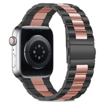 KALEBOL Apple Watch Series 41mm - 40mm - 38mm Armbånd i rustfritt stål - Svart + Rose