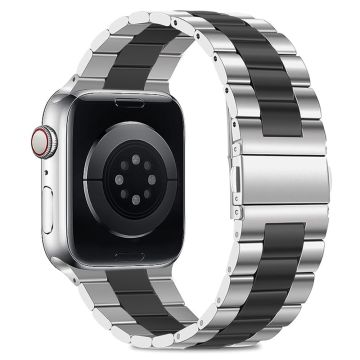 KALEBOL Apple Watch Series 41mm - 40mm - 38mm Armbånd i rustfritt stål - Sølv + Svart