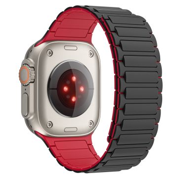 KALEBOL Apple Watch Series 41mm - 40mm - 38mm Magnetisk silikonarmbånd - Svart / Rød