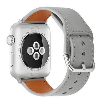 KALEBOL KALEBOL Apple Watch Series 41mm - 40mm - 38mm Smart Watch Armbånd Vegansk lærarmbånd - Grå