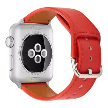 KALEBOL KALEBOL Apple Watch Series 41mm - 40mm - 38mm Smart Watch Armbånd Vegansk lærarmbånd - Rød