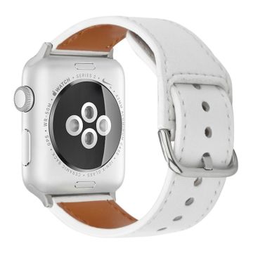 KALEBOL KALEBOL Apple Watch Series 41mm - 40mm - 38mm Smart Watch Armbånd Vegansk lærarmbånd - Hvit