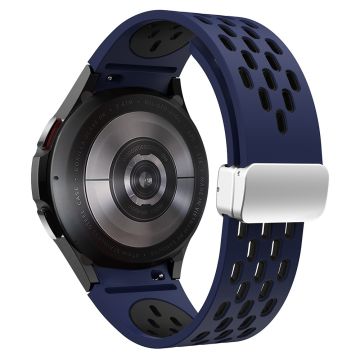 KALEBOL KLB-SSCXKGJ-002 Samsung Galaxy Watch4 / Watch 5 / Watch 5 Pro / Watch6-rem med magnetisk spenne - Midnattsblå / Svart + Sølvspenne