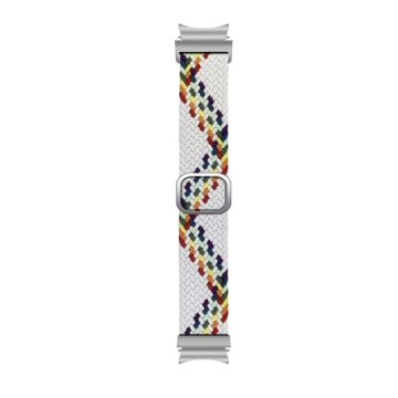 KALEBOL KLB-BZNL-001 Samsung Galaxy Watch4 / Watch 5 / Watch 5 Pro / Watch6 Strap Nylon Watch Band - Hvit Regnbue