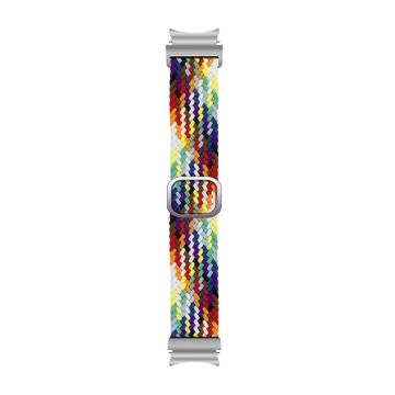 KALEBOL KLB-BZNL-001 Samsung Galaxy Watch4 / Watch 5 / Watch 5 Pro / Watch6 Strap Nylon Watch Band - Offisiell Regnbue