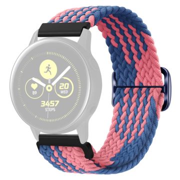 KALEBOL KLB-BZNL-001 Samsung Galaxy Watch3 45 mm / Watch 46 mm klokkerem 22 mm nylonrem - Blå + Rosa