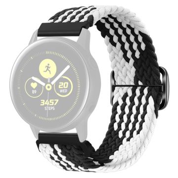 KALEBOL KLB-BZNL-001 Samsung Galaxy Watch6 Classic 43mm / 47mm Watch Bnad 20mm Nylon Replacement Strap - Svart + Hvit