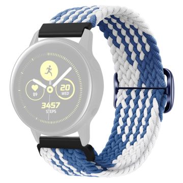 KALEBOL KLB-BZNL-001 Samsung Galaxy Watch6 Classic 43mm / 47mm Watch Bnad 20mm Nylon Replacement Strap - Blå + Hvit