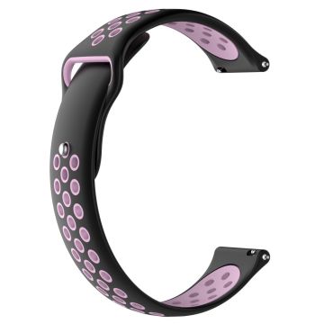 KALEBOL KLB-SSGJ-004 Samsung Gear Sport / Samsung Gear S2 Classic Silikonrem 20mm Spenneklokkearmbånd - Svart / Rosa