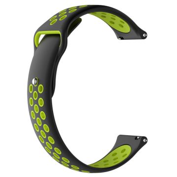 KALEBOL KLB-SSGJ-004 Samsung Gear Sport / Samsung Gear S2 Classic Silikonrem 20mm Spenneklokkearmbånd - Svart / Lime