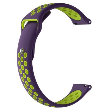 KALEBOL KLB-SSGJ-004 Samsung Gear Sport / Samsung Gear S2 Classic Silikonrem 20mm Spenneklokkearmbånd - Lilla / Lime