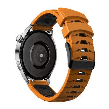 KALEBOL KLB-SSTXGJ-001 Samsung Galaxy Watch6 Classic 43mm / 47mm / GarminActive 20mm Trapesformet klokkerem i silikon - Oransje + Svart