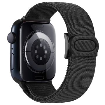 Apple Watch Series 41mm - 40mm - 38mm Elastisk nylonarmbånd - Svart