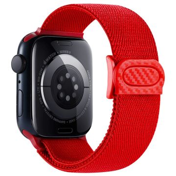 Apple Watch Series 41mm - 40mm - 38mm Elastisk nylonarmbånd - Rød