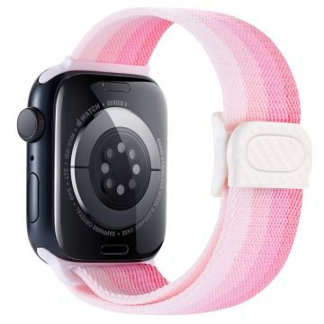 Apple Watch Series 41mm - 40mm - 38mm Elastisk nylonarmbånd - Gradient Rosa