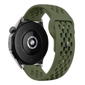 Garmin Venu 3 / Venu 2 / Vivoactive 4 22 mm klokkerem hul silikonarmbånd - Militærgrønn