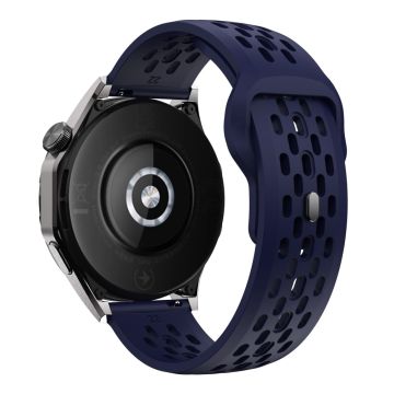 Garmin Venu 3 / Venu 2 / Vivoactive 4 22 mm klokkerem hul silikonarmbånd - Midnattsblå