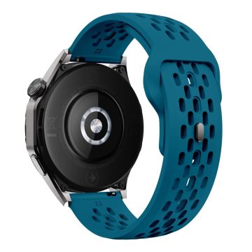 Garmin Venu 3 / Venu 2 / Vivoactive 4 22 mm klokkerem hul silikonarmbånd - Cyan