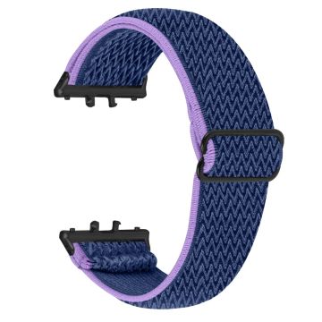 Samsung Galaxy Fit3 SM-R390 Vevd klokkerem Elastisk armbånd, svart kontakt - Lilla + Blå