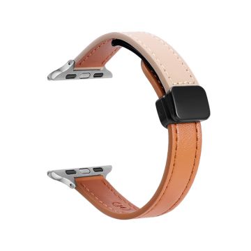 Apple Watch Series 41mm - 40mm - 38mm Armbånd i mikrofiberskinn - Oransje + Aprikos