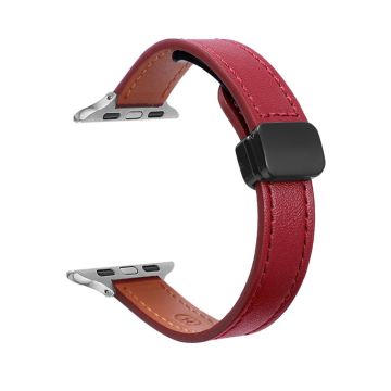 Apple Watch Series 41mm - 40mm - 38mm Armbånd i mikrofiberskinn - Vinrød