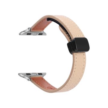 Apple Watch Series 41mm - 40mm - 38mm Magnetisk lærrem i mikrofiber - Aprikos